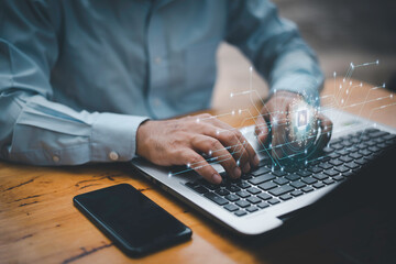 Ai technology, Artificial Intelligence. man using technology smart robot AI, artificial...