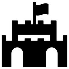 fortress icon, simple vector design