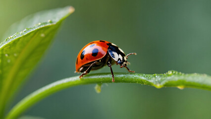 ladybug with nature background