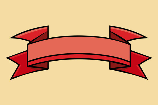 Simple Ribbon Vector Design.