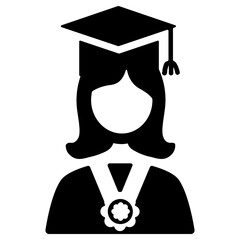 graduate icon, simple vector design