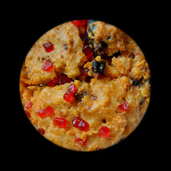 Home baked egg less cake photography, jelly topping, food background, fruits cake wallpaper