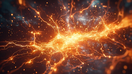 Obraz premium Energy explodes as vibrant nebulae ignite the universe