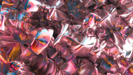 Iridescent holographic texture background. 3d rendering	