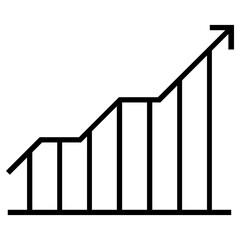 growth graph icon, simple vector design