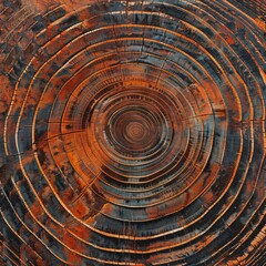 Growth rings of a tree trunk showcased in a revealing close up - obrazy, fototapety, plakaty