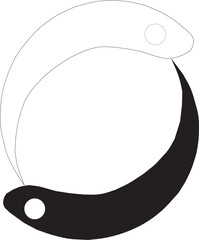 Art & Illustration, black and white icon, abstract icon, yin yang symbol, yin yang sign, unique icon, unique logo, circle logo, art and illustration, business logo, commercial icon, waves logo, waves
