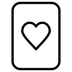 heart card icon, simple vector design