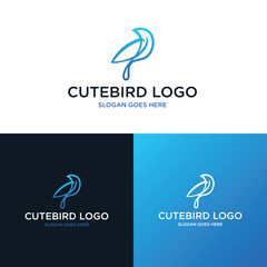 Vector line art of abstract colorful hummingbird, Colibri wall art design, minimal bird line logo icon illustration isolated on white background