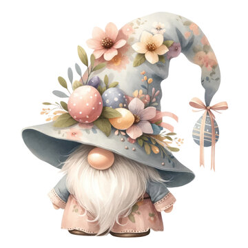 easter gnome clipart , Watercolor Illustration Easter Gnome and Easter Egg , Cute gnomes with colorful Easter eggs. Easter card , Easter Bunny Gnome