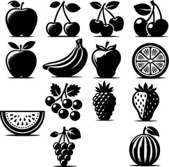 Nature’s Sweetness - Assorted Fruit Silhouette Set