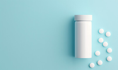 Minimalist design of an effervescent tablet tube with space for text, emphasizing the importance of regular vitamin and mineral intake