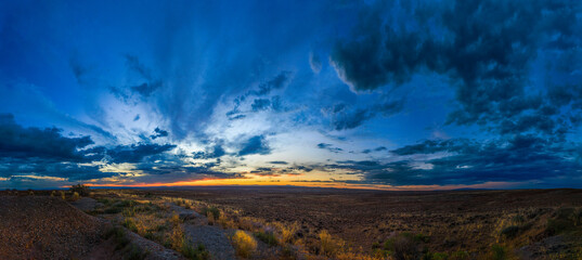 sunset in the desert