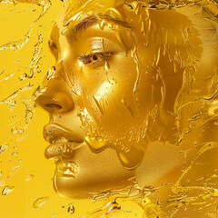 Representing the luminous qualities of melted gold in visuals - obrazy, fototapety, plakaty