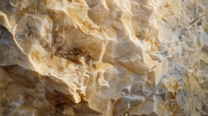 Detailed close-up of natural marble, highlighting its unique veins, patterns, and textures, formed through geological processes over time.