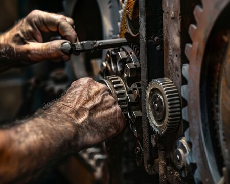 Delicate hands delicately adjusting the intricate components