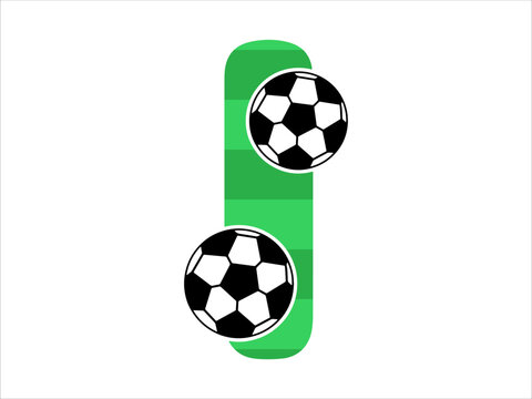 Alphabet Letter I with Soccer Ball Illustration