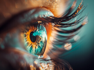Close up macro of woman's eye