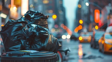 Garbage trash on city street. Background concept