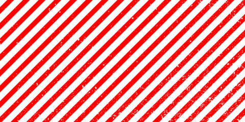 Vector grunge texture warning frame red and white diagonal stripes. - obrazy, fototapety, plakaty