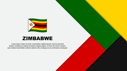 Zimbabwe Flag Abstract Background Design Template. Zimbabwe Independence Day Banner Cartoon Vector Illustration. Zimbabwe Cartoon