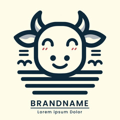 Japan cow logo branding dairy cow milk modern classic style