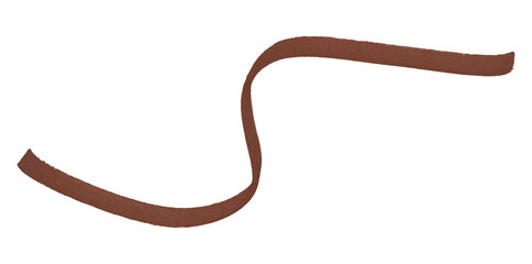 Brown stroke brush isolated on transparent background.