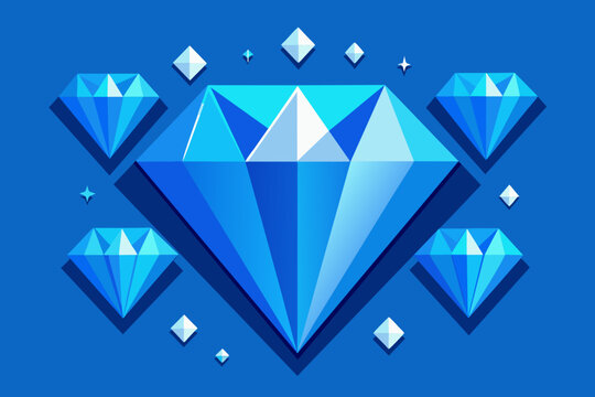 blue diamonds, simple illustrations