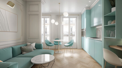 Modern minimalistic interior of an apartment