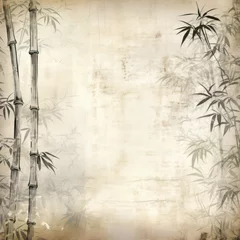 Foto op Canvas ivory bamboo background with grungy texture © Zickert