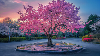 blooming sakura tree in spring