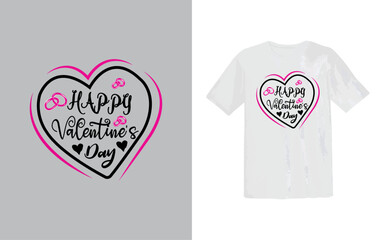 Fototapeta na wymiar Happy Valentine's Day T-shirt Design