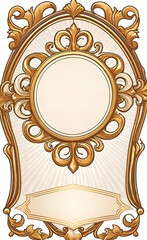 Vintage gold frame and border for certificate (diploma) on a white background, decorative ornament for design, vector illustration,