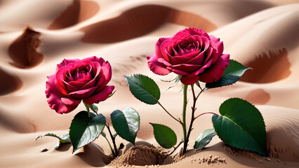 red rose in the desert