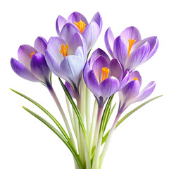 crocuses isolated on transparent background	