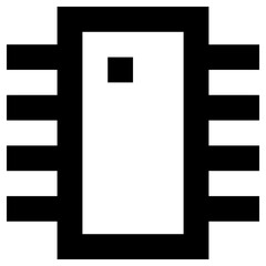 integrated circuit icon, simple vector design