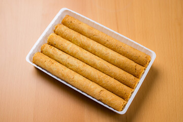Baked egg roll in the package