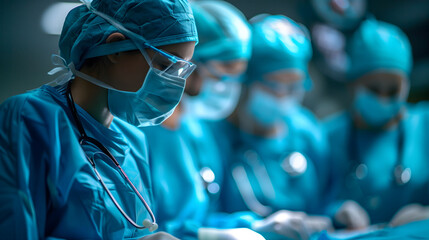 Medical Professionals at Work in the Operating Room