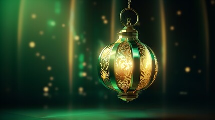 Green and Gold Color Eid Mubarak Islamic Design
