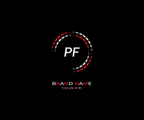 PF LETTER LOGO Design ONE BLACK BACKGROUND