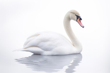Graceful Elegance: A Majestic White Swan Gliding on Calm Waters with Reflections of Peace and Beauty