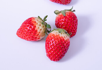 strawberries on white background