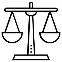 justice scale icon, simple vector design