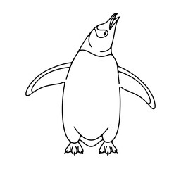 Subantarctic penguin or gentoo penguins. Animal, bird, avian, feathered, antarctica and nature, illustration
