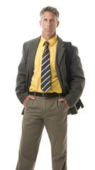 Confident Businessman Standing With Hands on Hips
