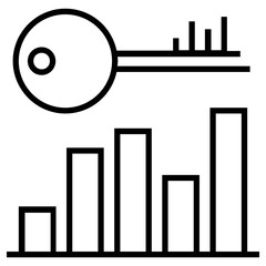 keyword and ranking icon, simple vector design
