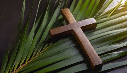 wooden cross on a wooden background