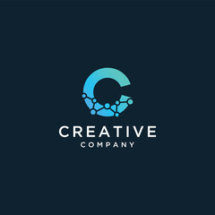 Initial letter c technology logo design vector collection