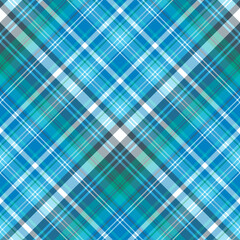 Seamless pattern in comfortable blue, green, gray and white colors for plaid, fabric, textile, clothes, tablecloth and other things. Vector image. 2