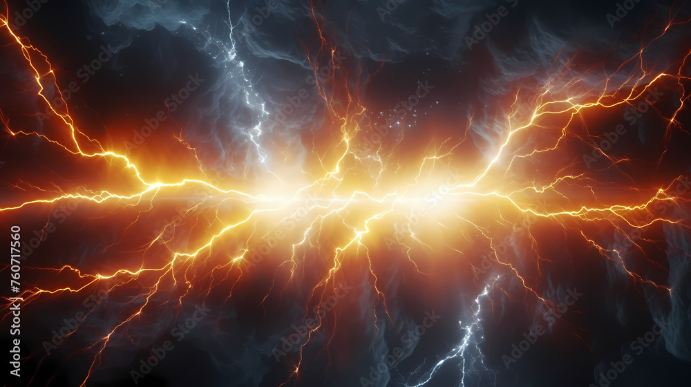 Canvas Prints energy lightning collision powerful illustration explosion background